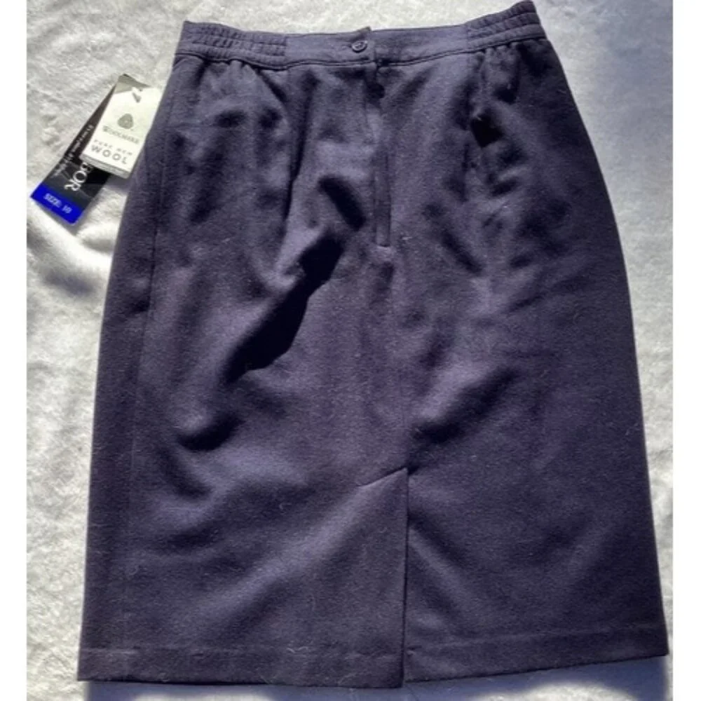 Sag Harbor 100% Pure Wool Dark Blue Navy Women’s Straight Pencil Skirt Sz10 NWT - Picture 1 of 5